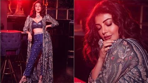 kajal aggarwal sexy|PHOTOS: Kajal Aggarwal slays sexy fusion style in bling bra and .